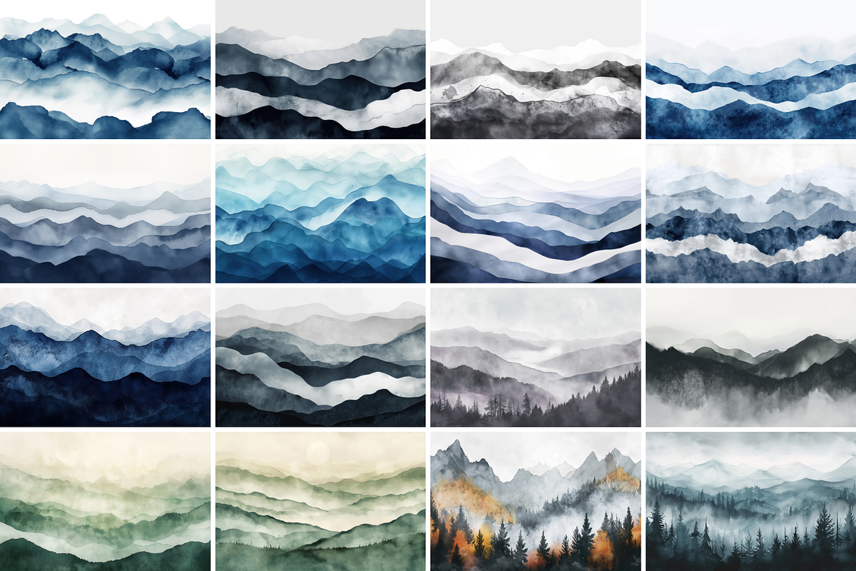 Abstract Mountains Backgrounds, a Background Graphic by Kat Anti (Photo 4 of 10)