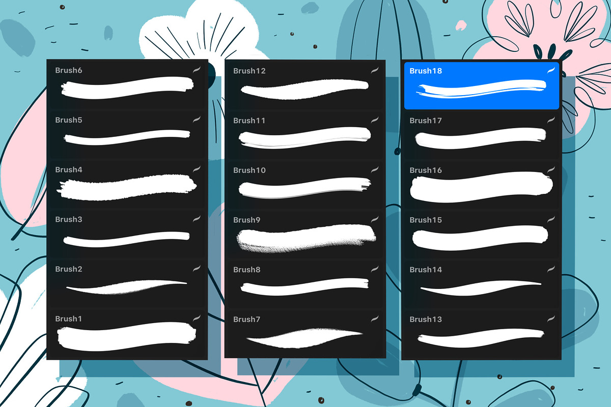 18 Beautiful Brushes for Procreate. preview 5