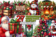 Traditional Christmas clipart, a Seasonal Illustration by AnetArtStore (Thumbnail 1 of 10)