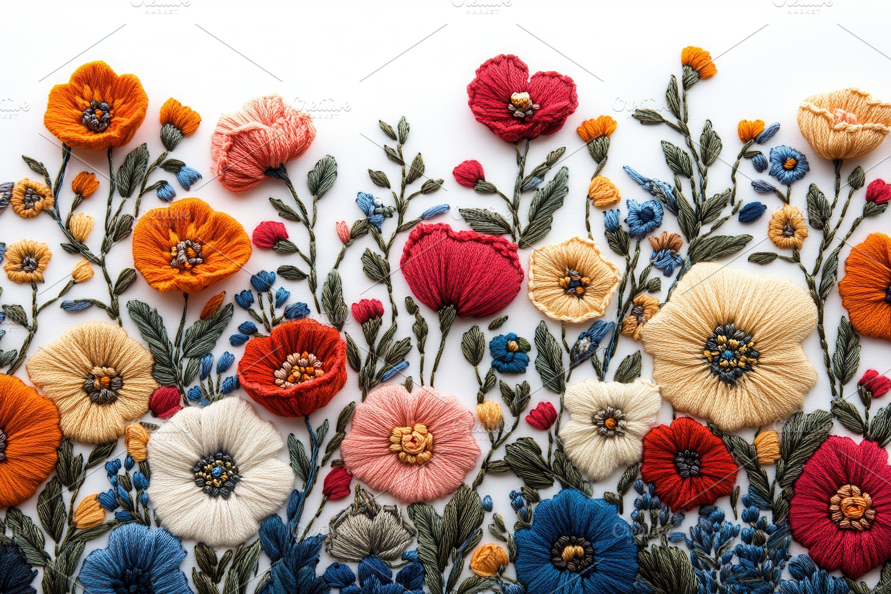 Colorful floral embroidery design sh, a Photo by Tanuart