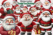 Crochet Yarn Christmas Santa Clipart, an Illustration by SVGArt (Thumbnail 1 of 8)