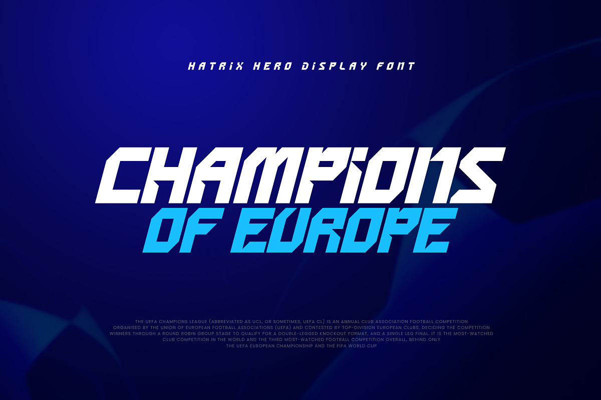 Hetrix Hero - Sporty Display Font, a Blackletter Font by Font De Rico (Photo 3 of 4)