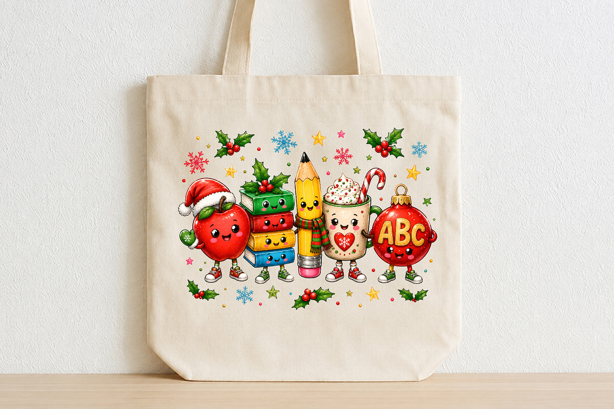 Christmas School Doodle Characters, a Seasonal Illustration by CraftArtStudio (Photo 2 of 4)