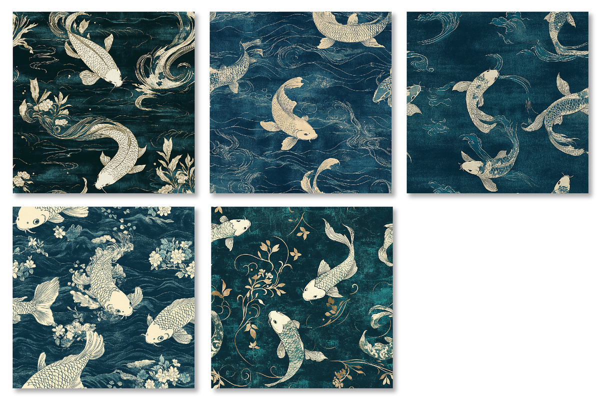 Petrol Koi Pond Japanese Texture, a Texture Graphic by Dream Creation (Photo 6 of 6)