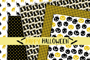 Elegant Halloween Seamless Patterns