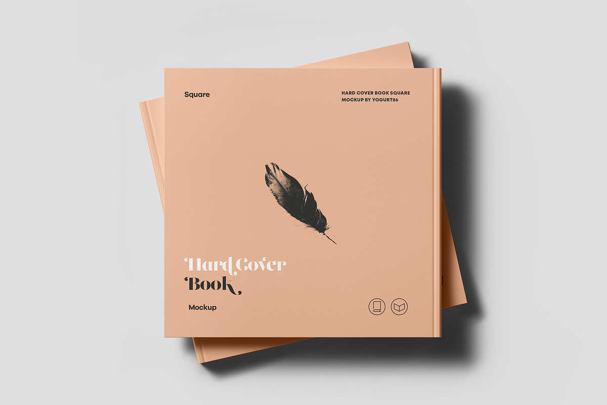 Hard Cover Square Book Mock-up, a Books & Magazine Mockup by Yogurt86 (Photo 12 of 19)