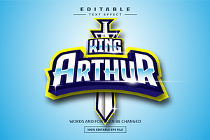 King Arthur 3D Editable Text Effect