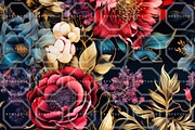 JEWELED BLOSSOMS. Seamless Patterns, a Texture Illustration by RefinedFantasyStudio (Thumbnail 8 of 8)