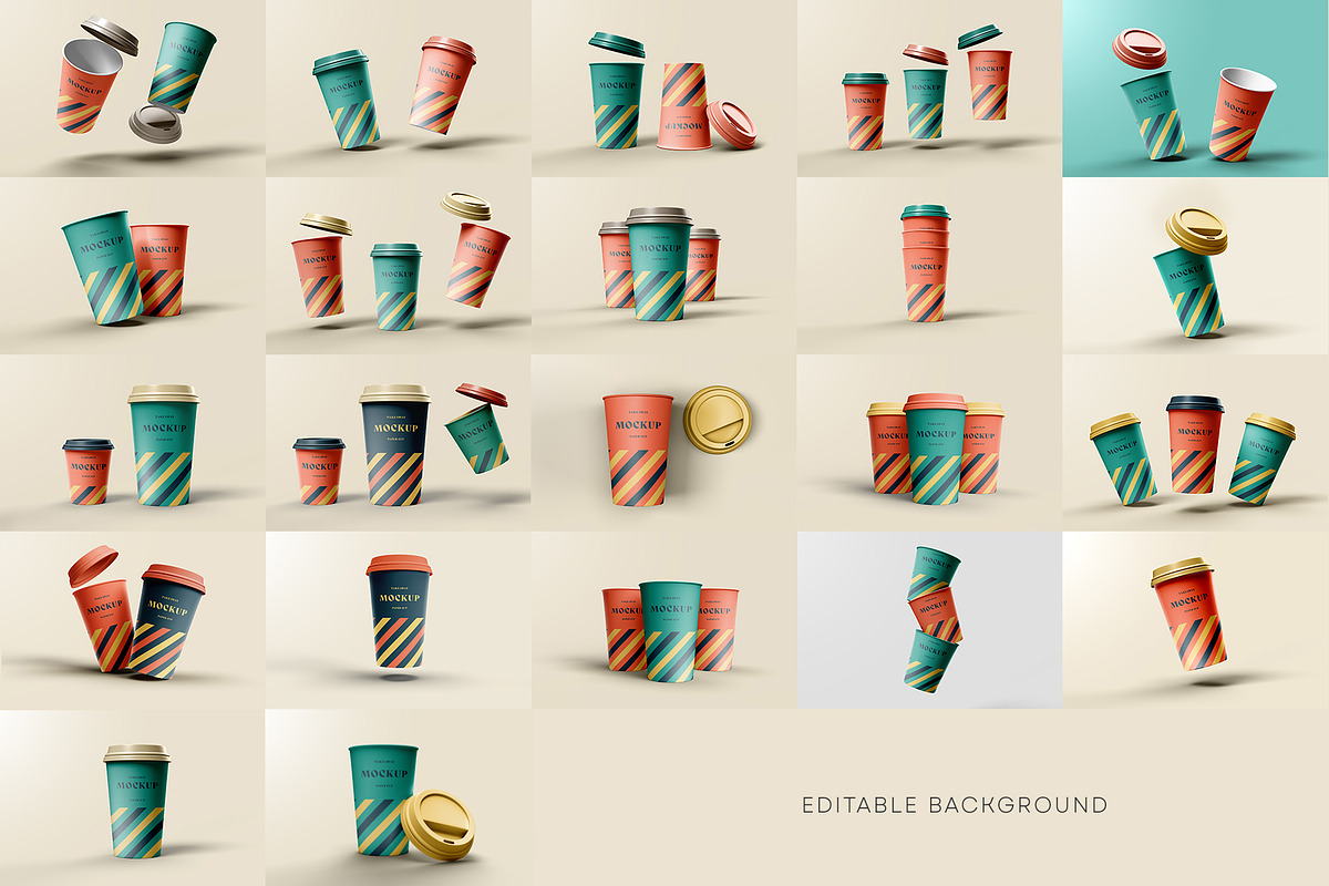 Take Away Paper Coffee Cup Mockups, a Cups & Container Mockup by dpi (Photo 2 of 24)