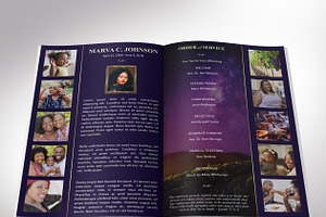 Vineyard Funeral Program Word 4 Pgs