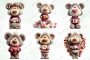 Whimsical Valentine Teddy Bear Clipa, an Illustration by Creative Art (Thumbnail 3 of 9)