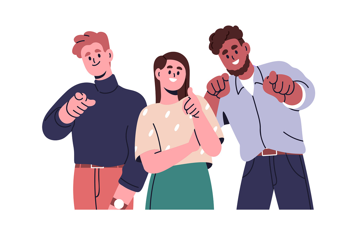 Happy people pointing at you set, a Person Illustration by Good Studio (Photo 4 of 7)