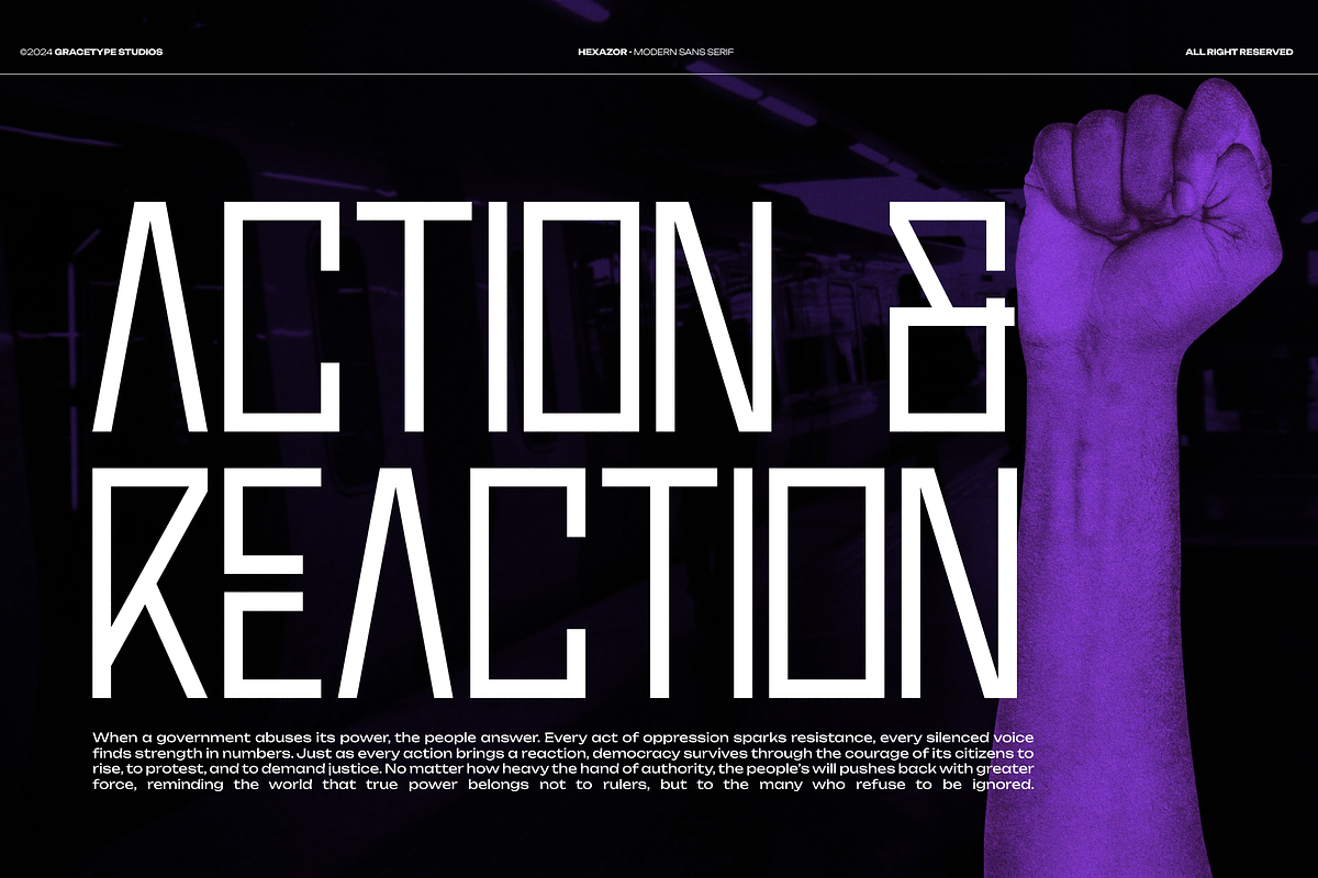 Hexazor | Modern Sans Serif, a Sans Serif Font by gracetype_studio (Photo 4 of 12)