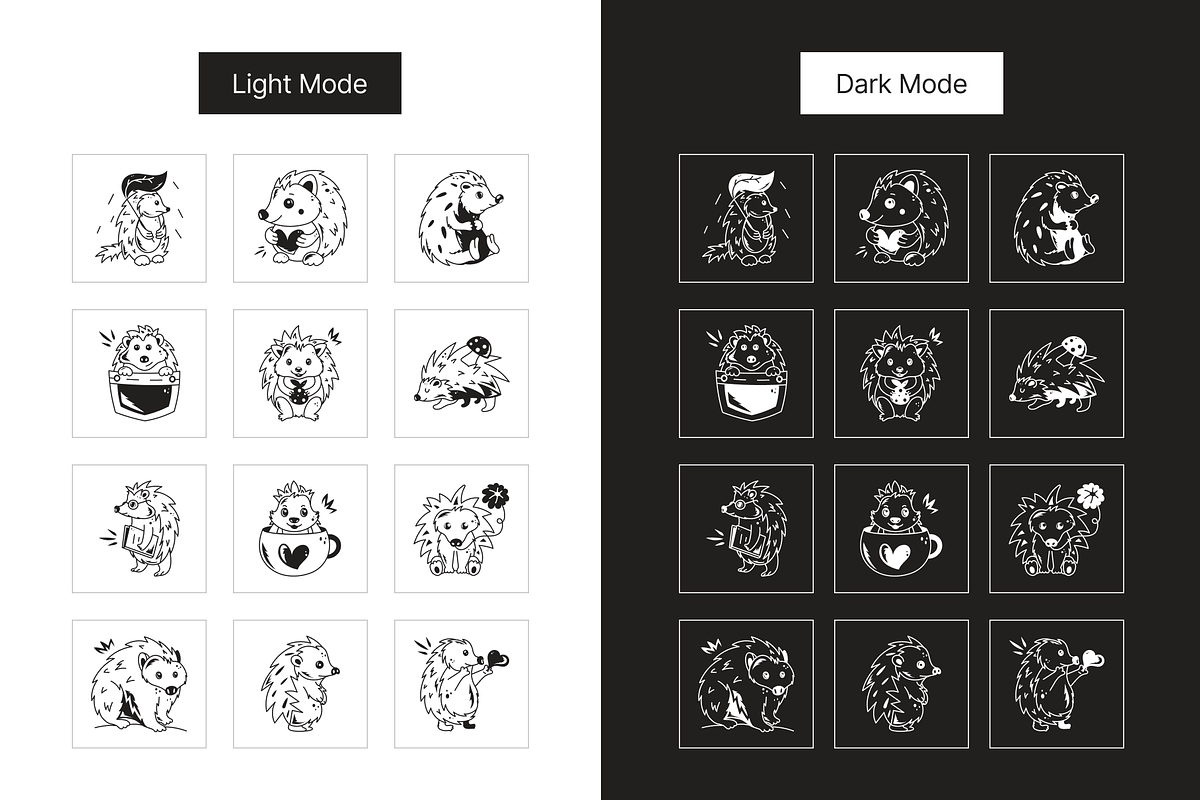 Porcupine Doodle Icons, a Solid Icon by Prosymbols (Photo 3 of 6)