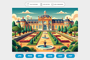 An enchanting castle stands majestic, a Graphic by SaroStock