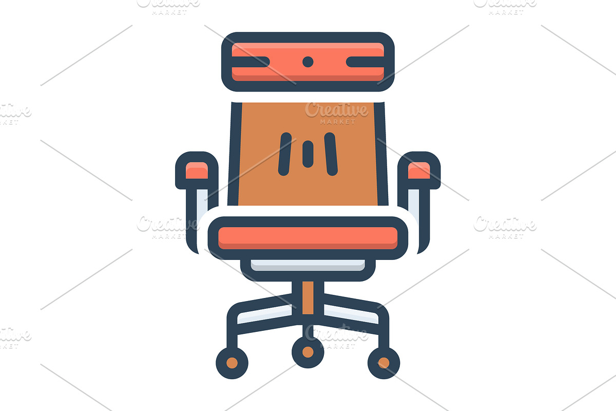 Chair swivel color icon, a Duotone Icon by Creative priyanka