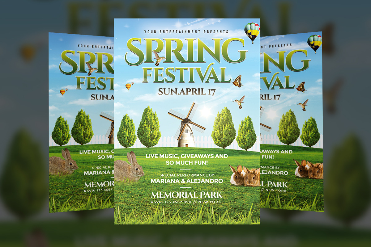 Spring Festival Flyer Template, a Flyer Template by Creative Waffle (Photo 1 of 5)