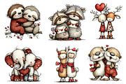 Valentine's Couple Animals Clipart, an Illustration by Dream Creation (Thumbnail 7 of 7)