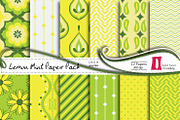Lemon Mint Digital Paper Pack, a Pattern Graphic by InkBite Designs (Thumbnail 1 of 4)