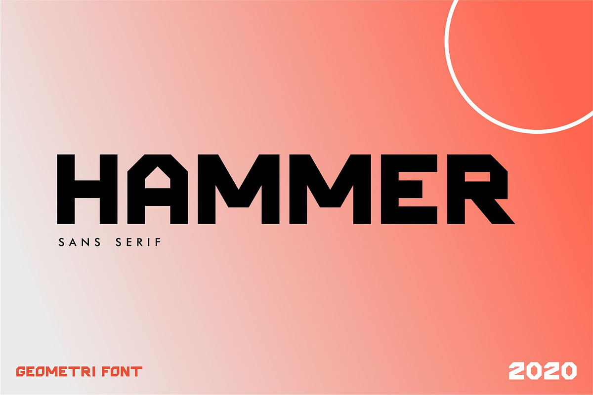 Hammer Font | Futuristic Font, a Sans Serif Font by WhymoreArt (Photo 1 of 5)