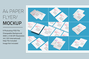 A4 Paper Flyer Mockup