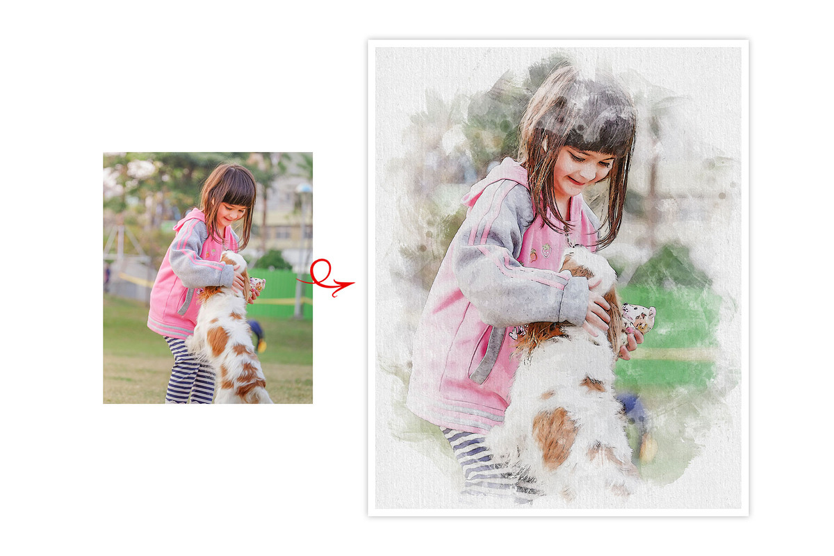 Dog Watercolor Photo Effect, an Action Add-On by Photoshop Action (Photo 10 of 19)