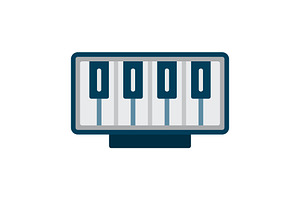 Piano Flat Icon, an Icon by Pexelpy