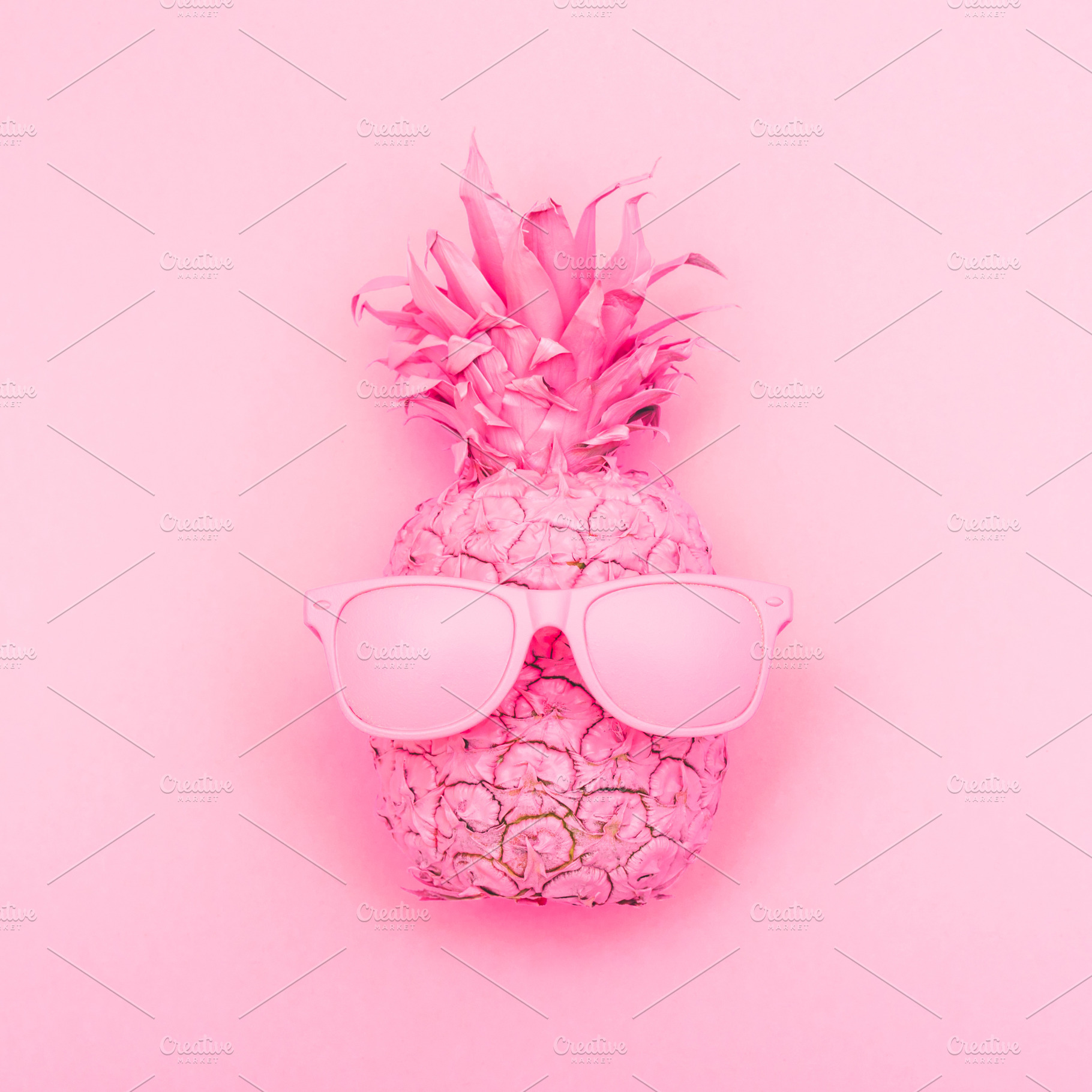 Painted pink pineapple featuring abstract, accent, and minimal, an Arts & Entertainment Photo by Katya Havok