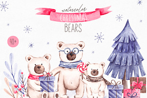 Watercolor Winter Teddy Collection