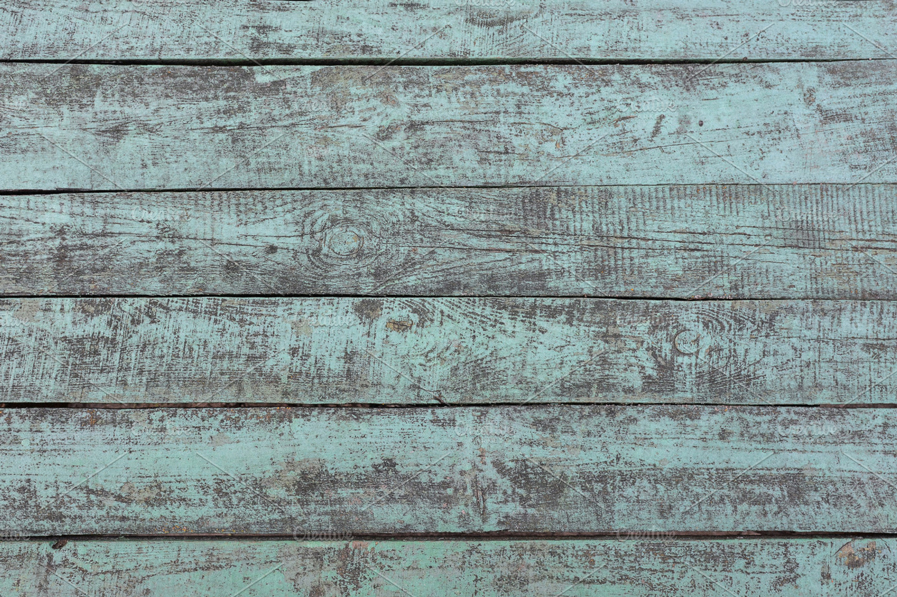 Old painted turquoise wooden texture containing wooden, wood, and turquoise, an Abstract Photo by uaname