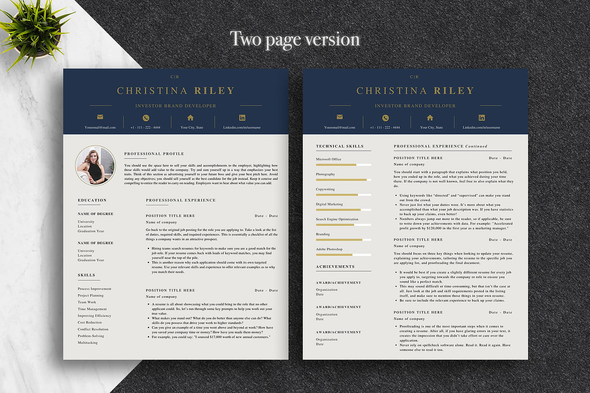 Executive CV Template Pack | Canva, a Resume Template by Lux Resume (Photo 2 of 9)