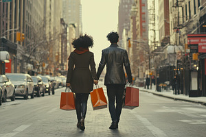 Couple enjoying a shopping day in th, a Photo by Iftikhar Alam