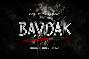 BAVDAK – Brutal Brush Display Font