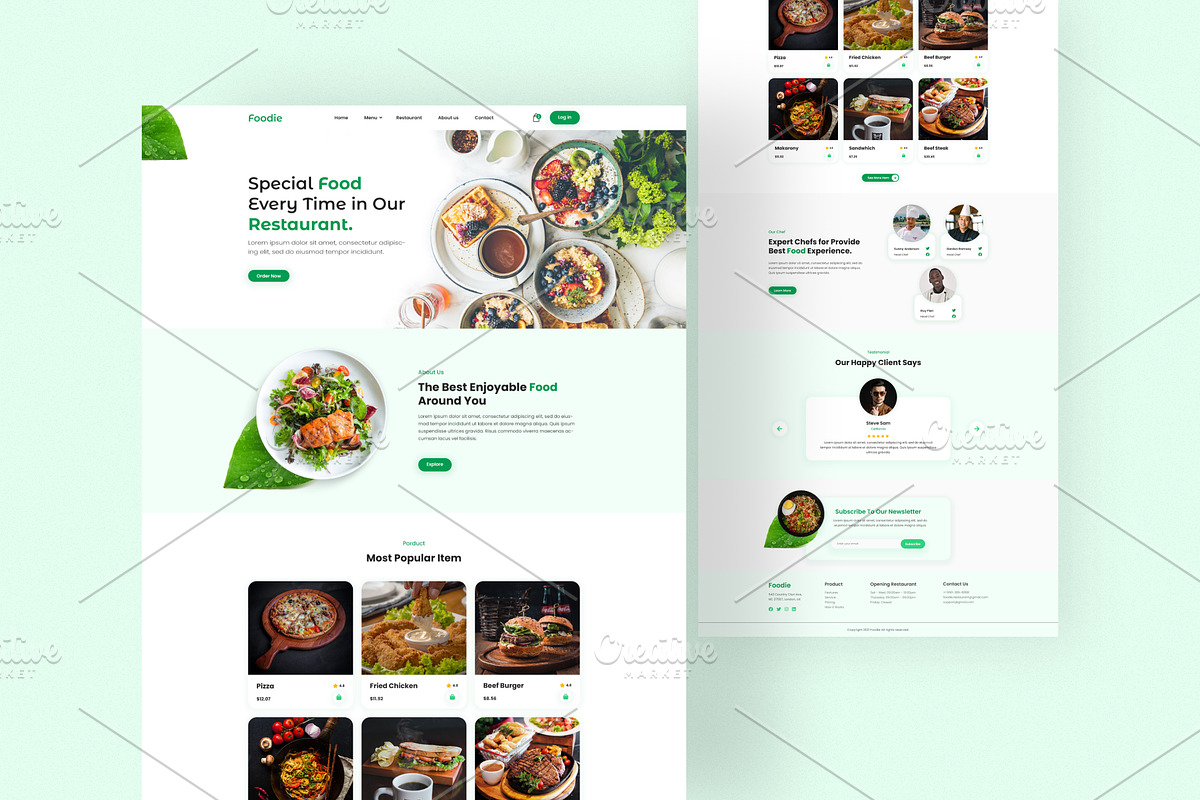 Restaurant Landing Page Template, a Landing Page Template by Tanvir Ahammed Tamim (Photo 2 of 3)