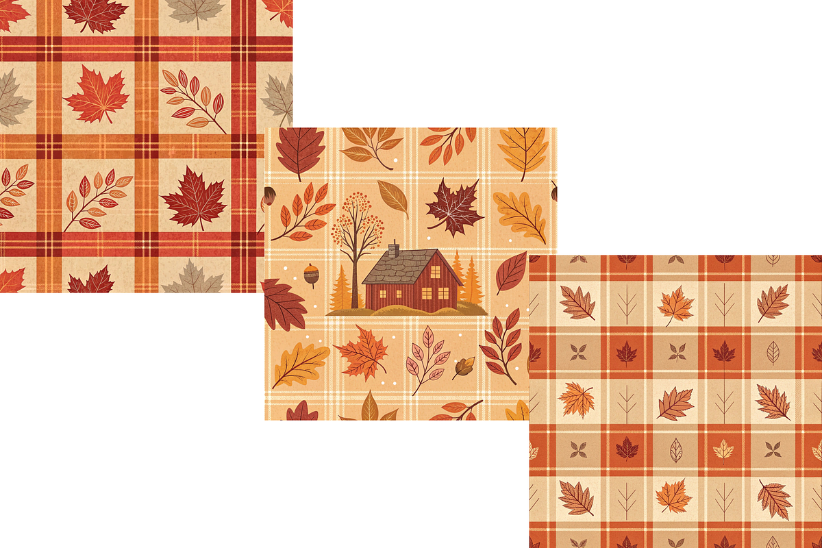 Autumn Fall Plaid Seamless Pattern, a Pattern Graphic by FloridPrintables (Photo 4 of 11)