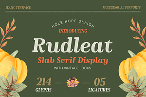 Rudleat | Slab Serif Display Font