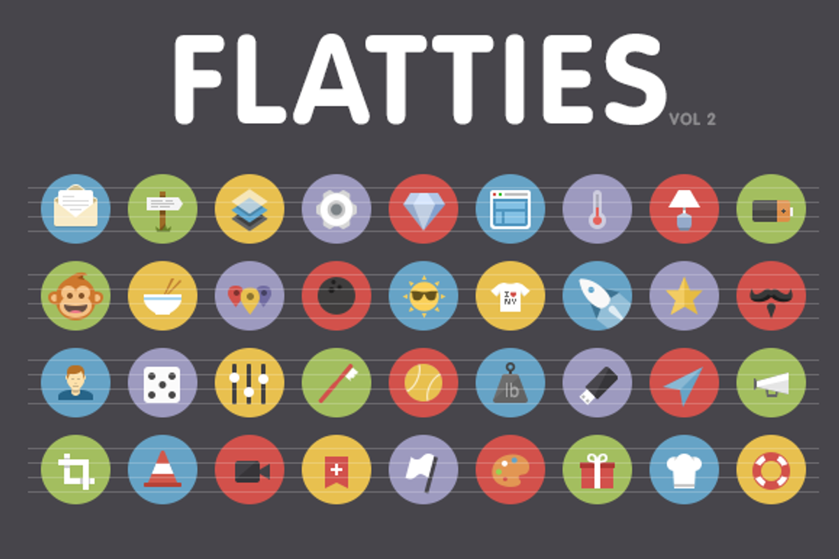 Flatties Vol 2 - flat style icon set, an Icon by Ui Store (Photo 1 of 4)