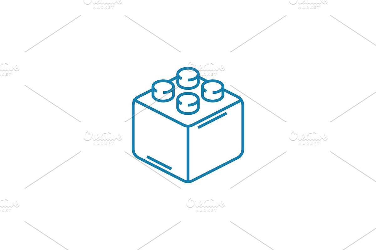 Constructor block linear icon concept. Constructor block line vector sign, symbol, illustration., an Object Graphic by urban icon