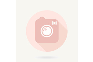 Camera Vector Icon With Shadow, an Outline Icon by FineArtStudio