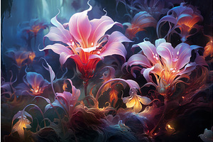 Whimsical Fantasy Flowers. Generate