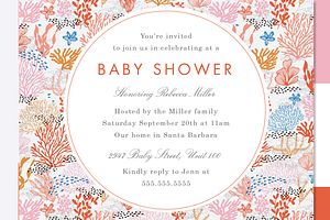 Coral Reef Baby Shower Template