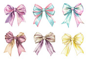 Girly Pastel Bows Clipart, an Illustration by Design Market (Thumbnail 4 of 5)