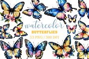 Watercolor butterflies clipart, an Illustration by Craft Nest (Thumbnail 1 of 11)