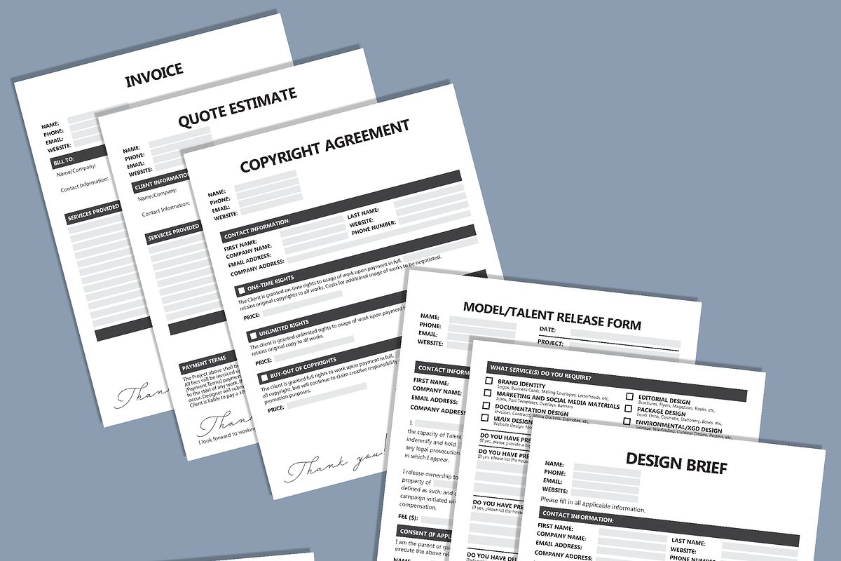 Design Documents - Fillable PDF Set