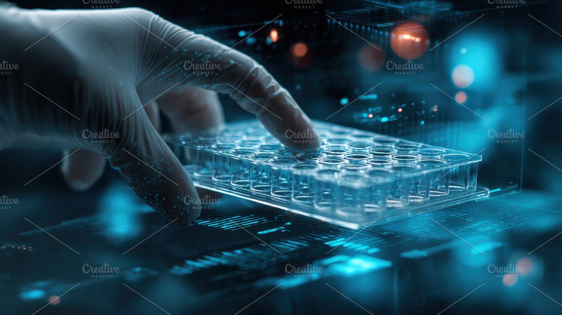 Researcher uses lab tray, a Photo by Beautiful things
