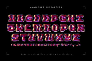 Glossy Cherry Color Bitmap Font