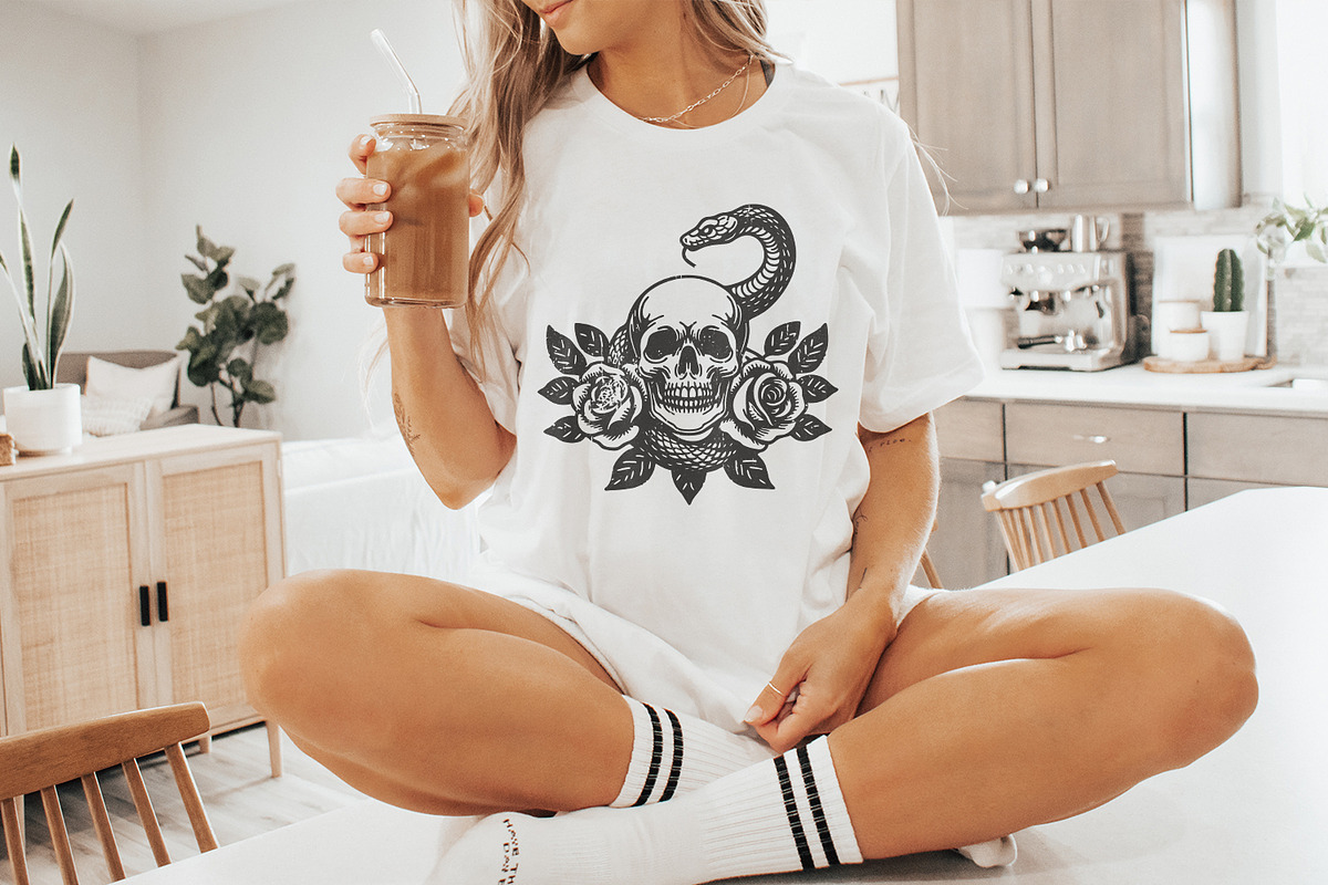 Skull Snake PNG, Floral Skull, an Illustration by SharpMarketplace (Photo 2 of 9)