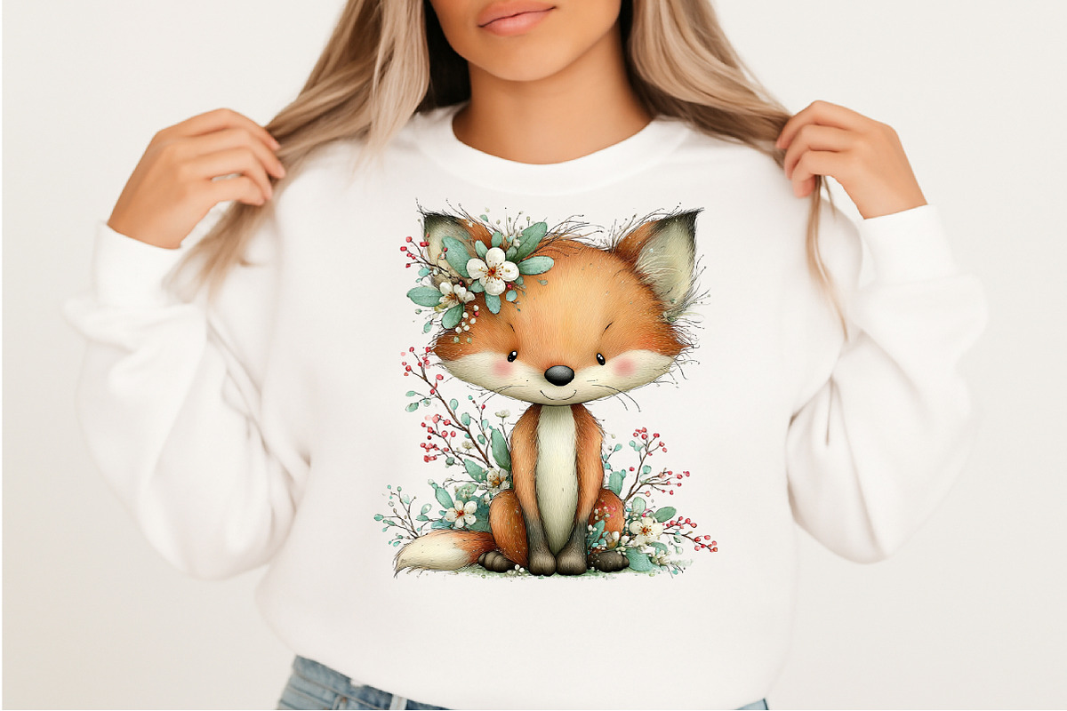 Whimsical Spring Fox Clipart, an Illustration by Craft Nest (Photo 7 of 11)