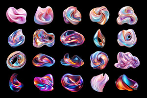 Iridium 60 PNG Abstract Shapes Vol.2