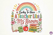 Rainbow Teacher Sublimation Design, a Seasonal Illustration by DreamPrint404 (Thumbnail 1 of 6)